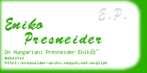 eniko presneider business card